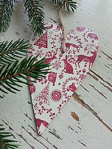 Dekorácie - Vianočná dekorácia srdce - 13834831_