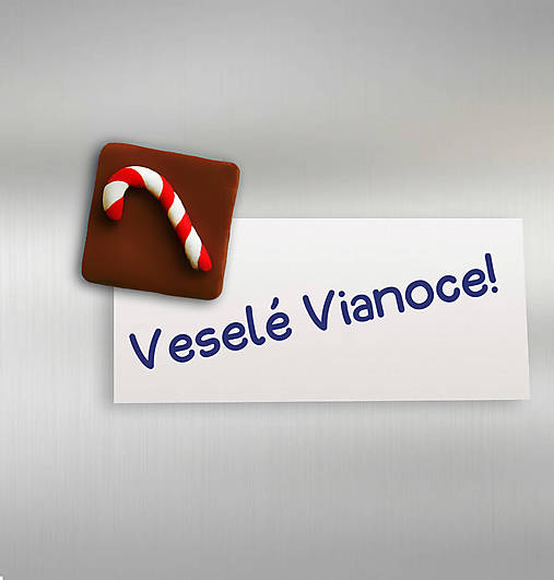 Magnetky - Vianočné magnetky na chladničku ,,čokoládové" (vianočná palica) - 13836285_