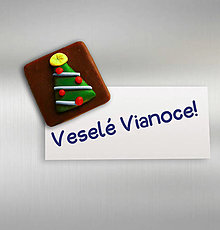 Magnetky - Vianočné magnetky na chladničku ,,čokoládové" (vianočný stromček) - 13836292_