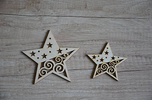 drevený výrez Hviezda s ornamentami