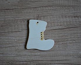Polotovary - drevený výrez Vianočná topánka - 13838056_