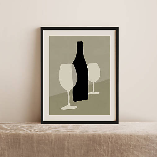 Grafika - Moderný print s vínom - 13839606_