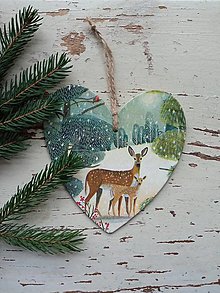 Dekorácie - Vianočná dekorácia srnky v lese - 13840452_