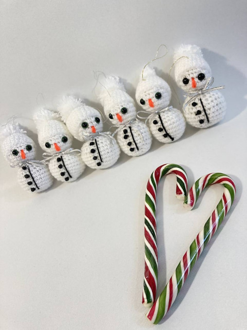 Dekorácie - snehuliačiky SET 3 ks - 13838414_