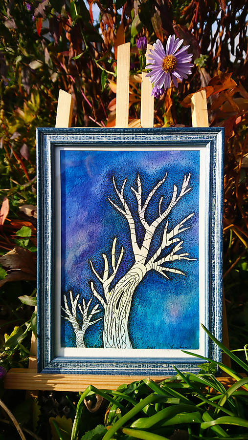 Obrazy - Originál- zarámovaný akvarel "Energia" - 13842200_