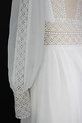 Šaty - Svadobné šaty s rukávmi na širokú manžetu - 13840829_