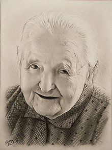 Obrazy - Portrét babičky - 13842883_