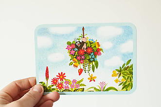 Papier - Pohľadnica "Kvety pre Teba " - 13844622_