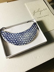 Náhrdelníky - Porcelánový náhrdelník (Modrá III. 7 cm) - 13841162_
