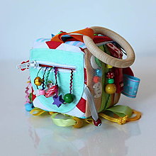 Hračky - Montessori kocka - motýľ, dom, loď, slnko - 13845226_