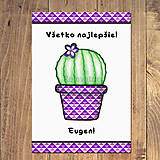 Papiernictvo - Kaktus pohľadnica s menom - 13843438_