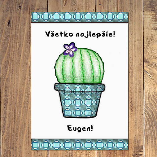 Kaktus pohľadnica s menom