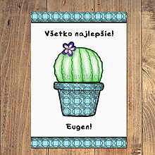 Papiernictvo - Kaktus pohľadnica s menom (1) - 13843430_