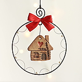 Dekorácie - vianočná dekorácia s domčekom - 13845784_