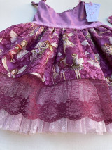 Detské oblečenie - Tmavoružové vílové a postriebrené šatičky, veľ. 92-98cm - 13848979_