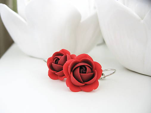 Náušnice - Xmas rose, visací náušnice - 13848501_
