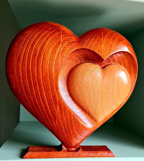 Dekorácie - 3D Drevorezba , Stále budeš v mojom srdci .  (200 x 200 x 35 mm) - 13847048_