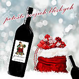 Úložné priestory & Organizácia - Vianočná etiketa na víno vintage christmas - 13847445_