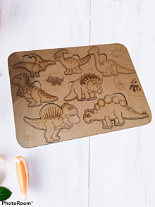 Hračky - Drevené puzzle dinosaury - 13845410_