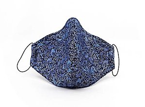 Rúška - Antibakteriálne rúška z vysokokvalitnej dizajnovej bavlny (Barokové modré (metalické)) - 13849743_