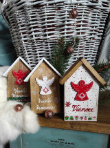 Dekorácie - Vianočný domček s anjelom - 13848578_