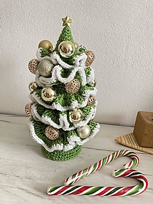 Dekorácie - Vianočný stromček Svietiaci s dekoráciami (vrch hviezda. vnútro sklenná flaša, výška cca 29 cm) - 13847721_