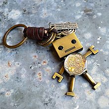Kľúčenky - Kľúčenka robot, čirý - 13853221_