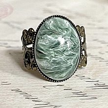 Prstene - Seraphinite Vintage Bronze Ring / Prsteň s pravým serafinitom (Č.3) - 13850556_