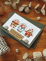 Papiernictvo - Vianočná pohľadnica Mackovia - 13851789_
