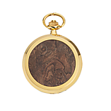 Náramky - Vreckové drevené hodinky Skelett Gold - 13851745_