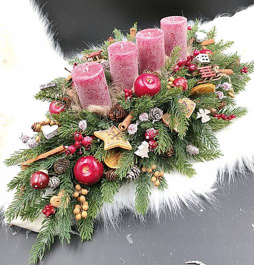 Dekorácie - Adventný svietnik s medovníčkami - 13851787_