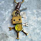 Kľúčenky - Kľúčenka robot, zelený - 13855170_