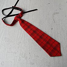 Pánske doplnky - Rocková červená károvaná dámska kravata - 13854649_