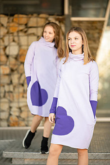 Detské oblečenie - Teplákové šaty "mama a dcéra ♥" Naya Lila POSLEDNÉ KUSY - 13857640_