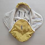 Detský textil - Fusak do kočíka zo 100% ovčej vlny MERINO top super wash Softshel MUSTARD - 13858557_