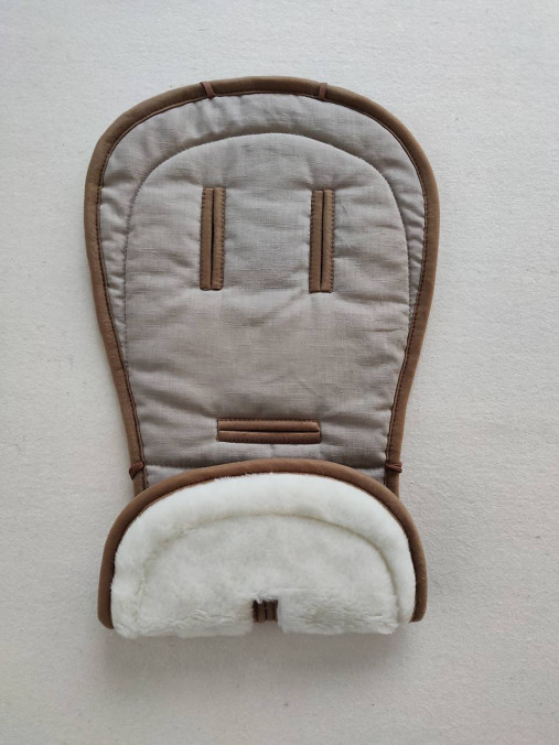 Detský textil - VLNIENKA podložka do kočíka VALCO SNAP 4 Trend 100% merino top super wash proti poteniu 100% ľan Beige - 13858537_