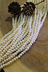 Minerály - perly 4-5 mm (pravá perla), celá šnúra! - 13856118_