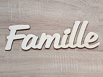 Dekorácie - Drevený nápis Famille šírka 30cm - 13856140_