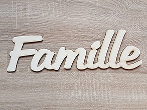 Dekorácie - Drevený nápis Famille šírka 30cm - 13856140_