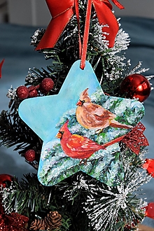 Obrazy - Ručne maľovaná vianočná ozdoba - 13855425_