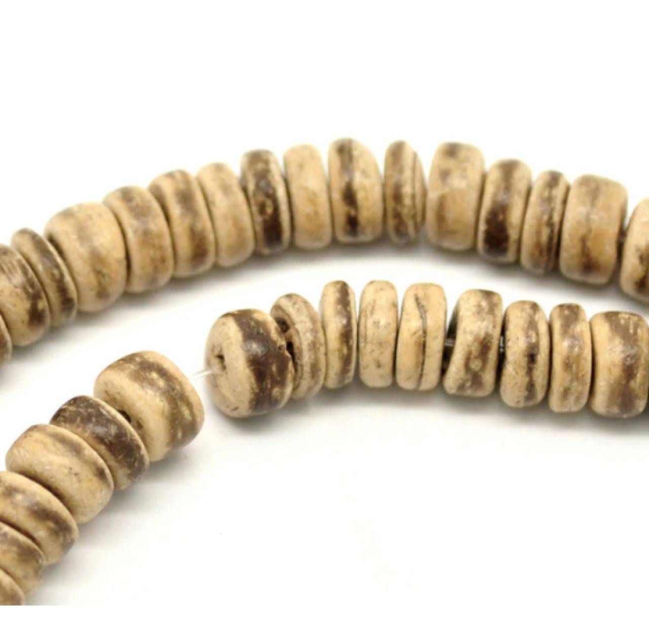 KD180 Korálka drevená rondelková 2,5 x 8 mm (Béžová)