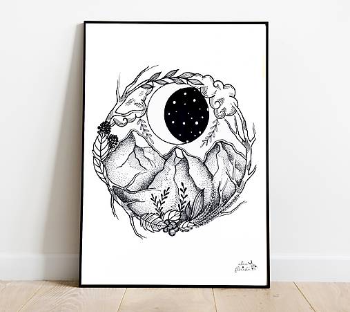  - Obrázok-print z autorskej kresby Útek z mesta (A5) - 13856373_