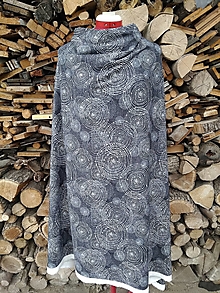 Šaty - Úpletové mini šaty s golierom (rôzne varianty látok) (Šedá - kružnice) - 13856382_