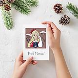 Vianočná pohľadnica Dievčatko s húskou