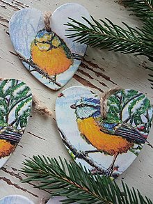 Dekorácie - Vianočné dekorácie vtáčik - 13858570_