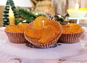 Svietidlá a sviečky - Sviečky vonné, muffiny s mandarinkami - 13857941_