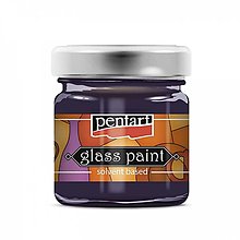 Farby-laky - Farba na sklo, nevypaľovacia, 30 ml (fialová) - 13861314_