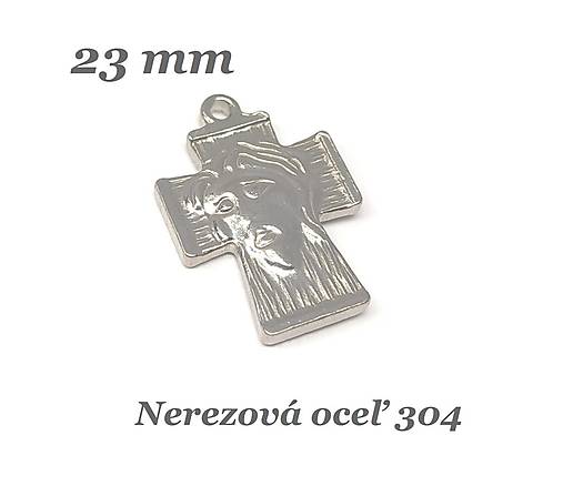Komponenty - Krížik s Ježišom /M8197/ - nerezová oceľ 304 - 13859218_