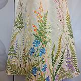 Šaty - Ručne maľované béžové ľanové šaty " Lúčne II. " - 13861934_