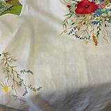 Šaty - Ľanové, ručne maľované šaty " Lúčna kytica s makmi " - 13862400_